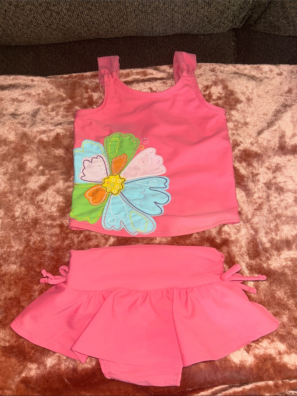 Carter's Pink Floral Tankini Set - Pink with Multi-Color Flower